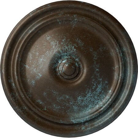Ekena Millwork Reece Ceiling Medallion (Fits Canopies up to 2 3/8"), 12"OD x 1 3/4"P, Bronze Blue Patina CM12REBBS